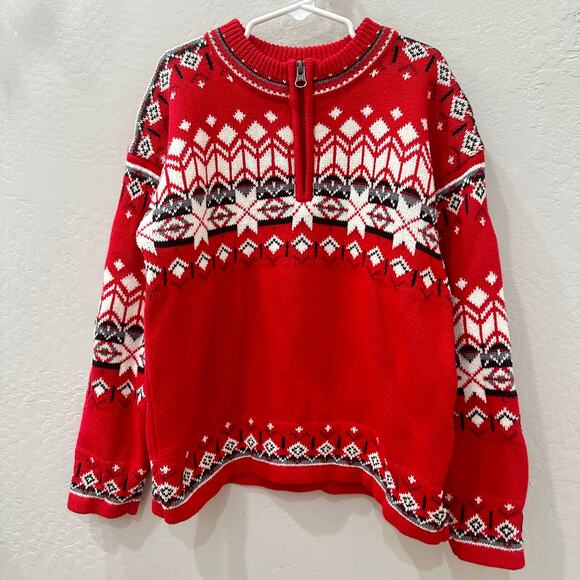 Hanna Andersson Red Holiday Sno Happy Sweater - Picture 1 of 10